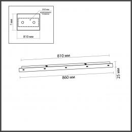 Odeon light 5054/LB L-VISION ODL24 315 черный/металл База 5X для линии OVALI,KERAMA,COCOON /86х12см BASE  - 2 купить